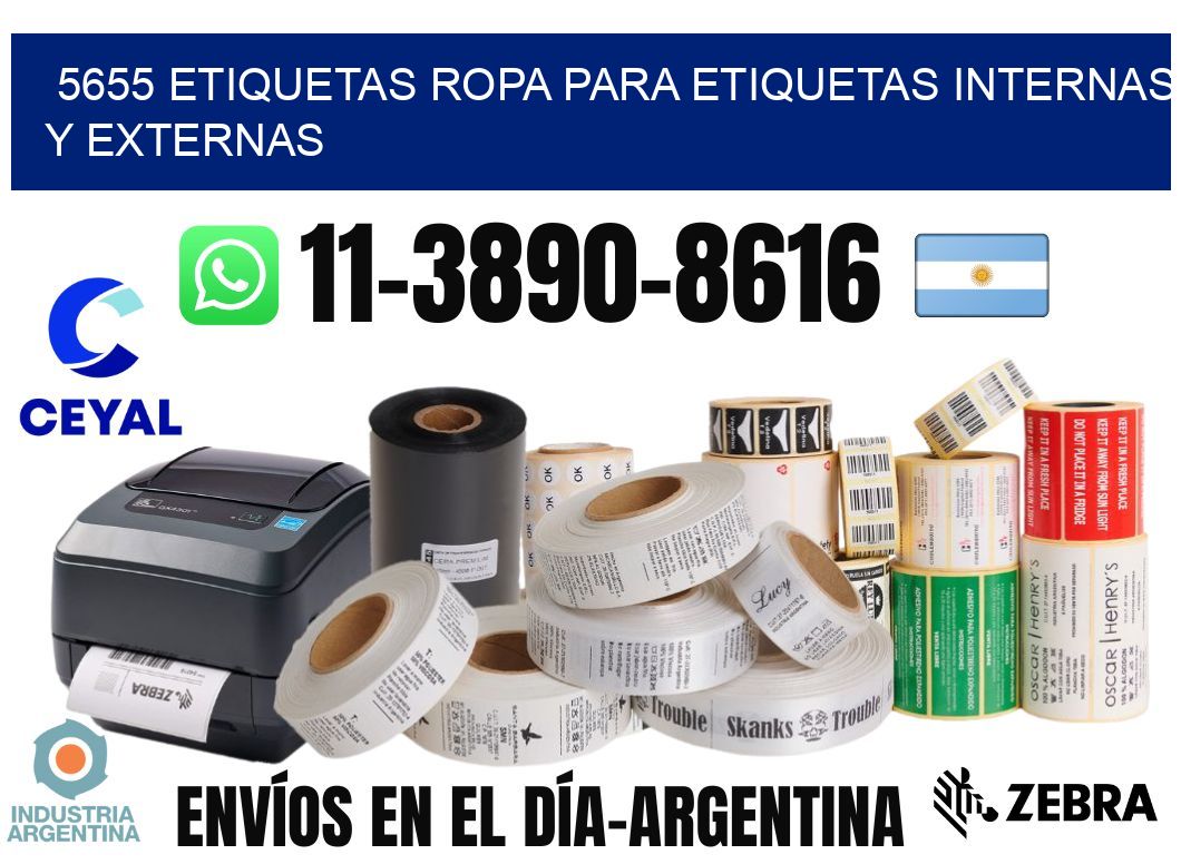 5655 Etiquetas ropa para etiquetas internas y externas