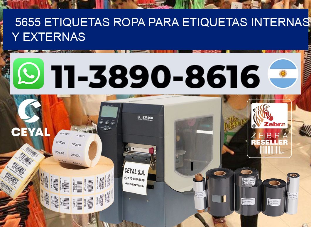 5655 Etiquetas ropa para etiquetas internas y externas