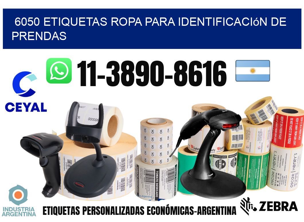 6050 Etiquetas ropa para identificación de prendas