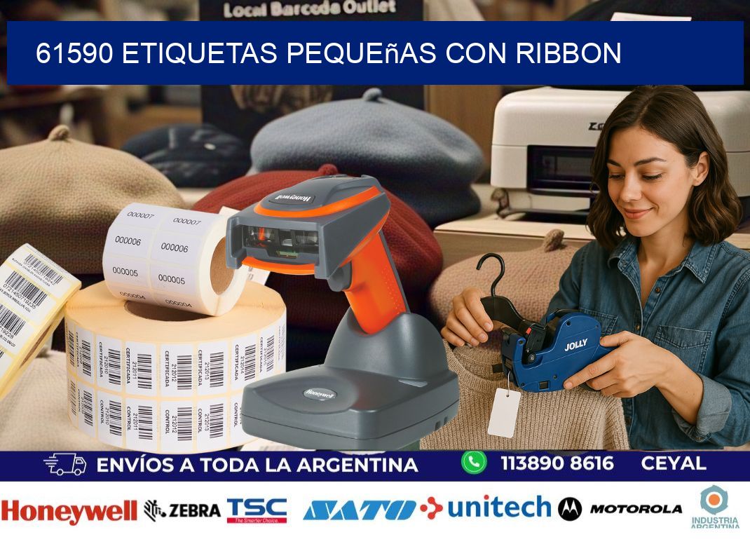 61590 etiquetas pequeñas con ribbon