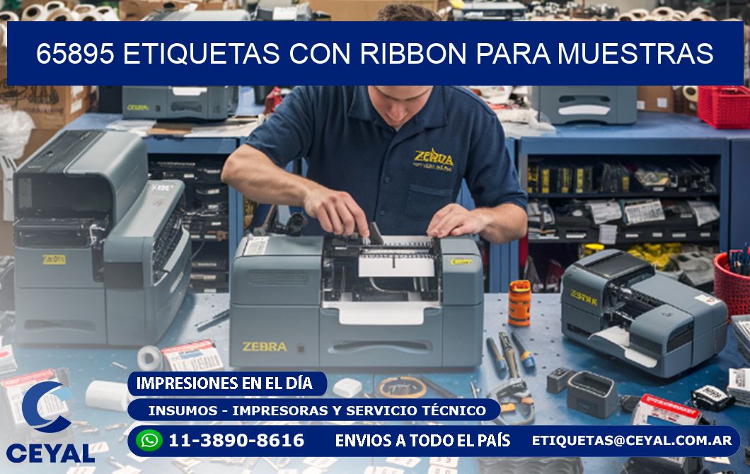 65895 etiquetas con ribbon para muestras