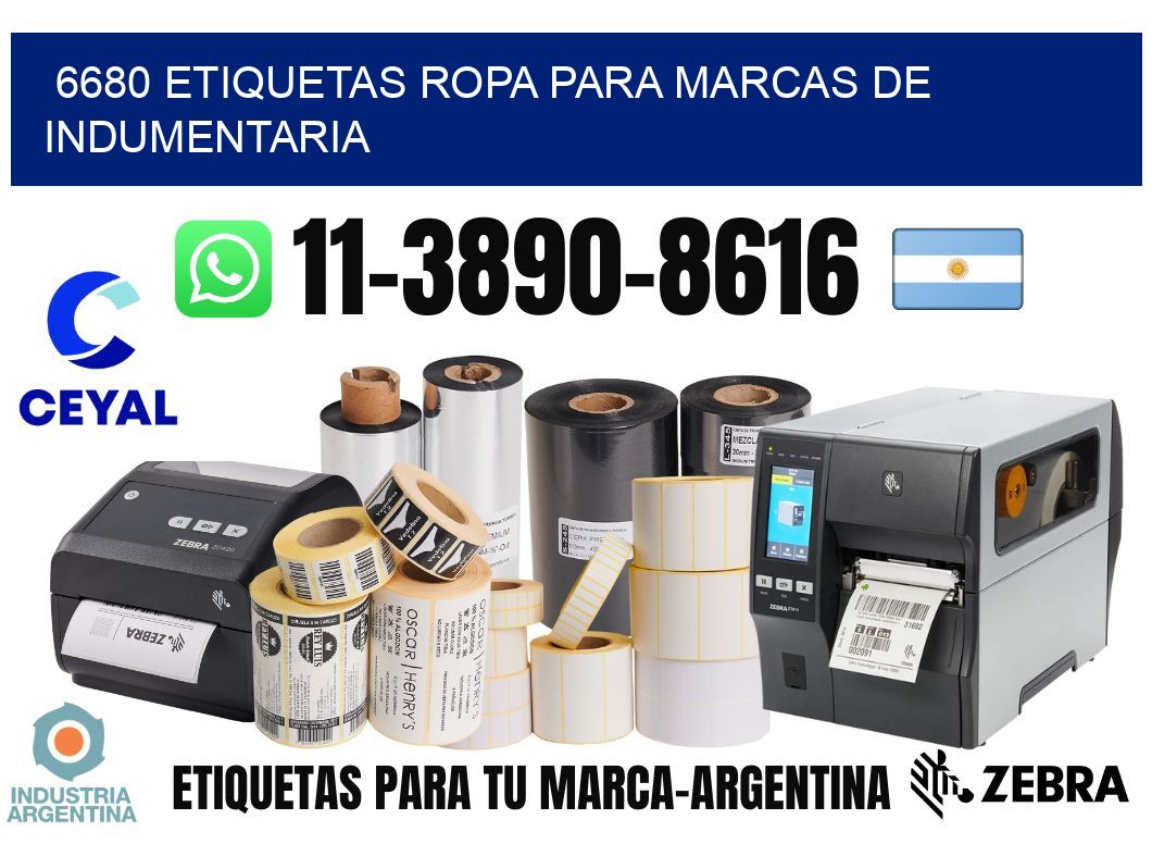 6680 Etiquetas ropa para marcas de indumentaria