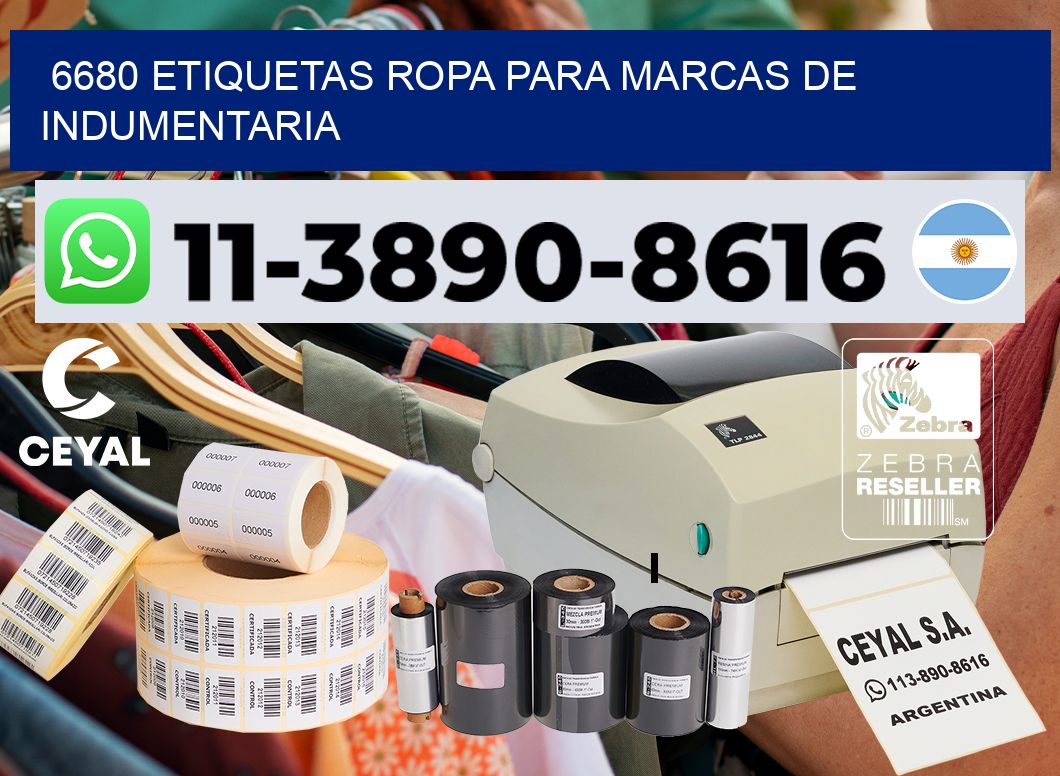 6680 Etiquetas ropa para marcas de indumentaria