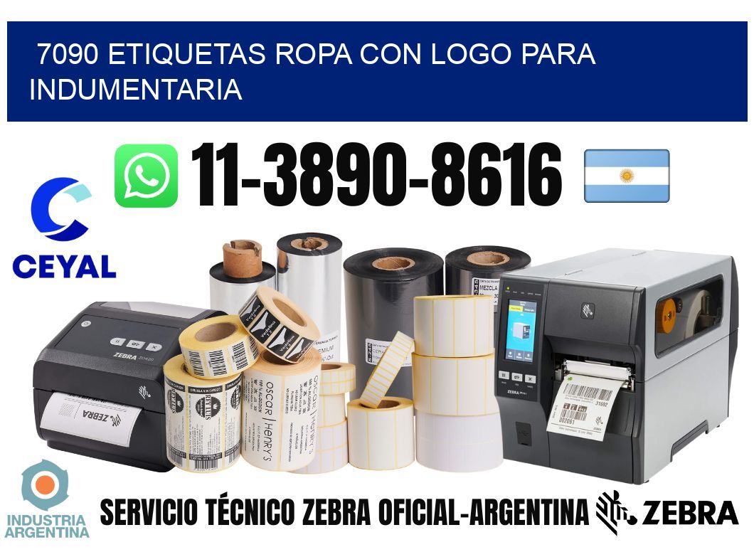 7090 Etiquetas ropa con logo para indumentaria