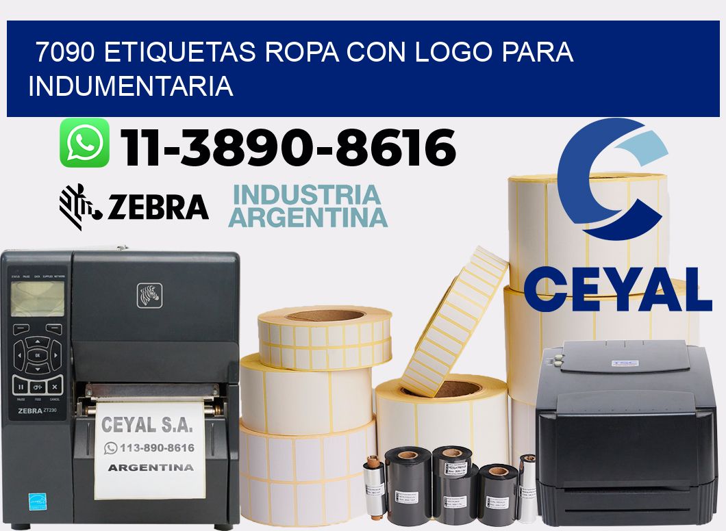 7090 Etiquetas ropa con logo para indumentaria