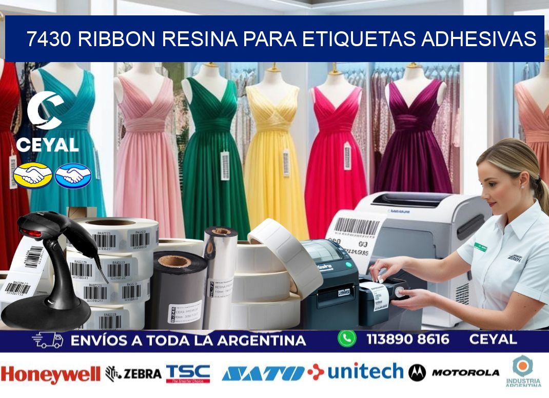 7430 ribbon resina para etiquetas adhesivas