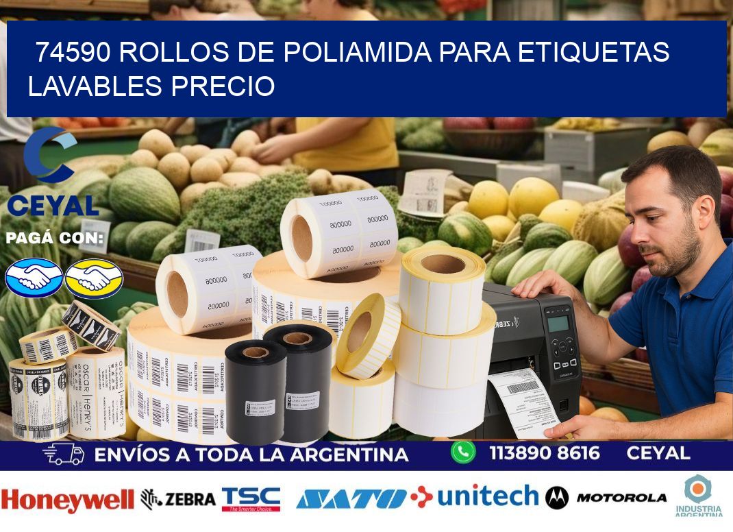 74590 rollos de poliamida para etiquetas lavables precio