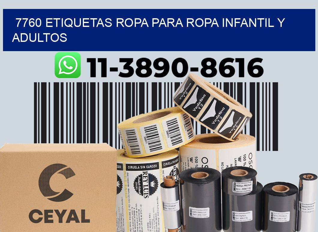 7760 Etiquetas ropa para ropa infantil y adultos