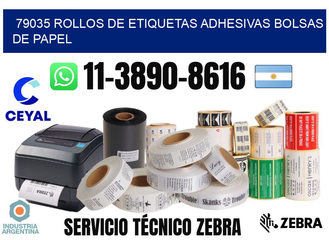 79035 rollos de etiquetas adhesivas bolsas de papel