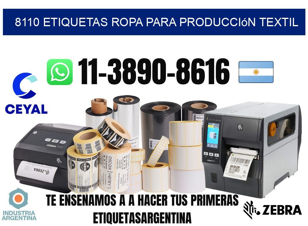 8110 Etiquetas ropa para producción textil