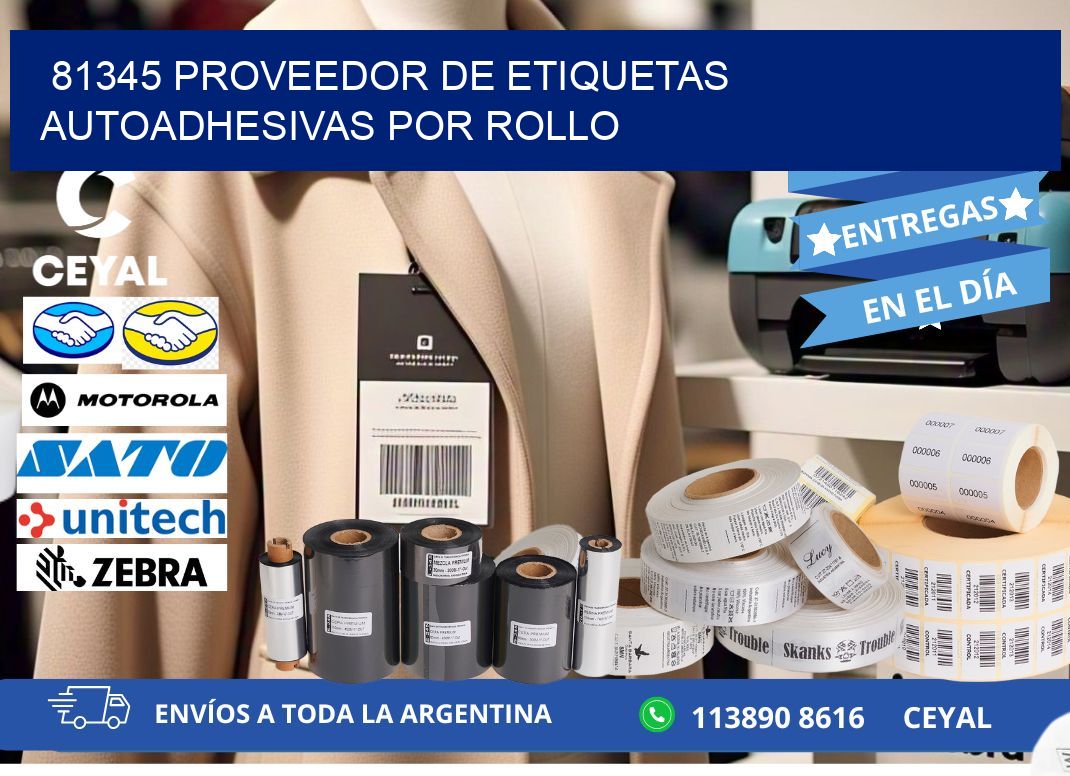 81345 proveedor de etiquetas autoadhesivas por rollo