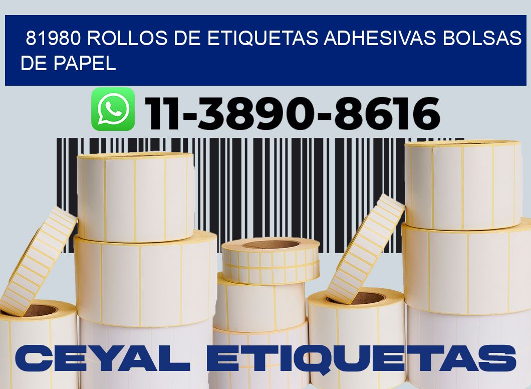 81980 rollos de etiquetas adhesivas bolsas de papel