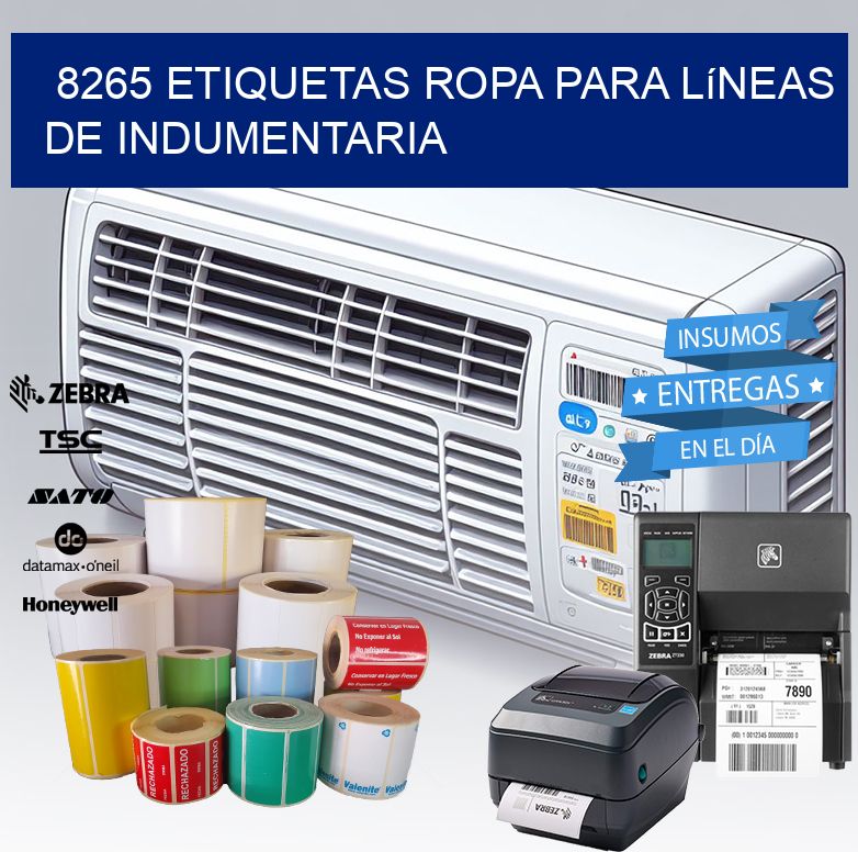 8265 Etiquetas ropa para líneas de indumentaria