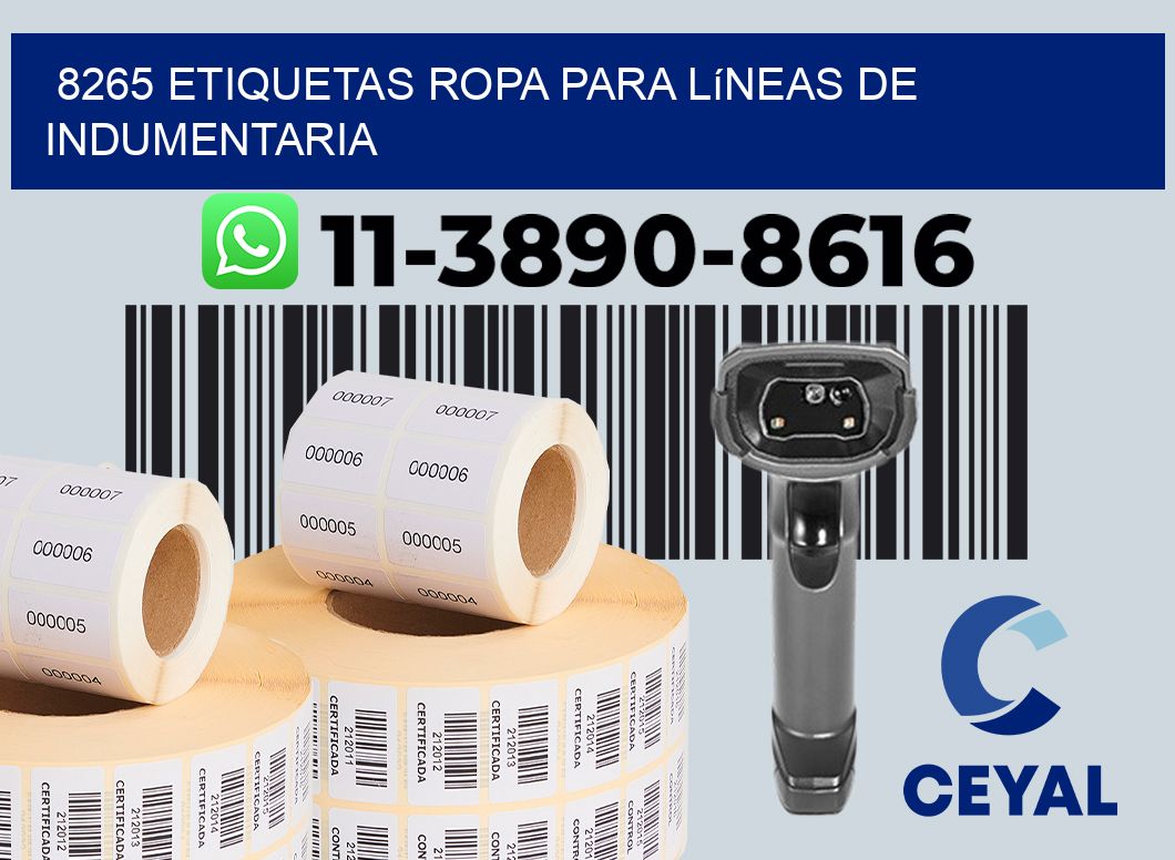 8265 Etiquetas ropa para líneas de indumentaria