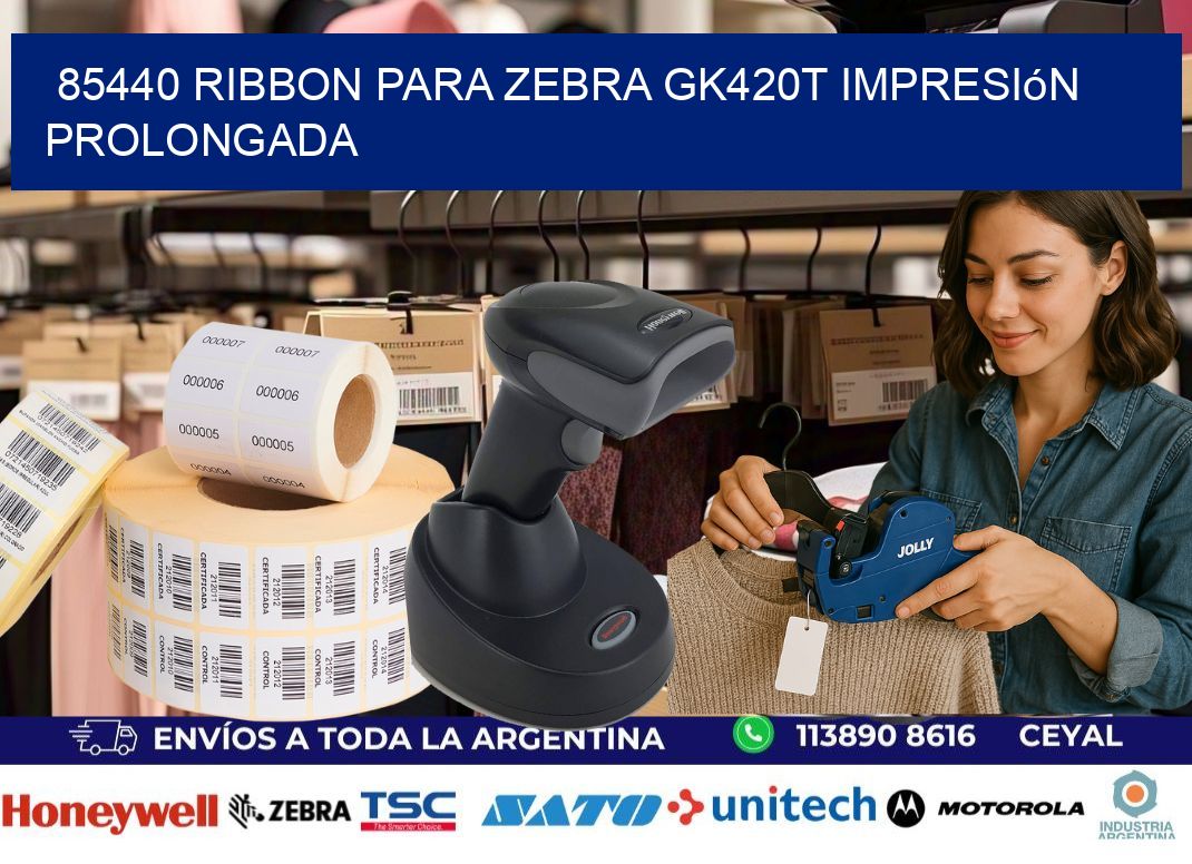 85440 ribbon para zebra gk420t impresión prolongada