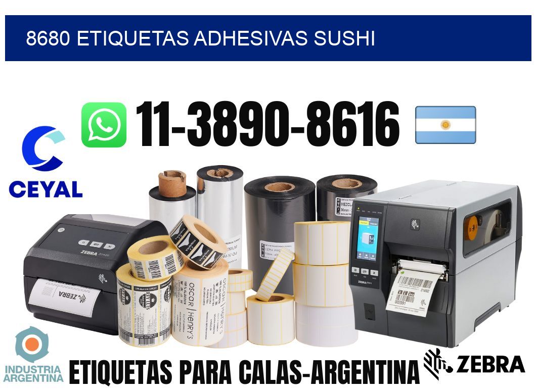 8680 etiquetas adhesivas sushi