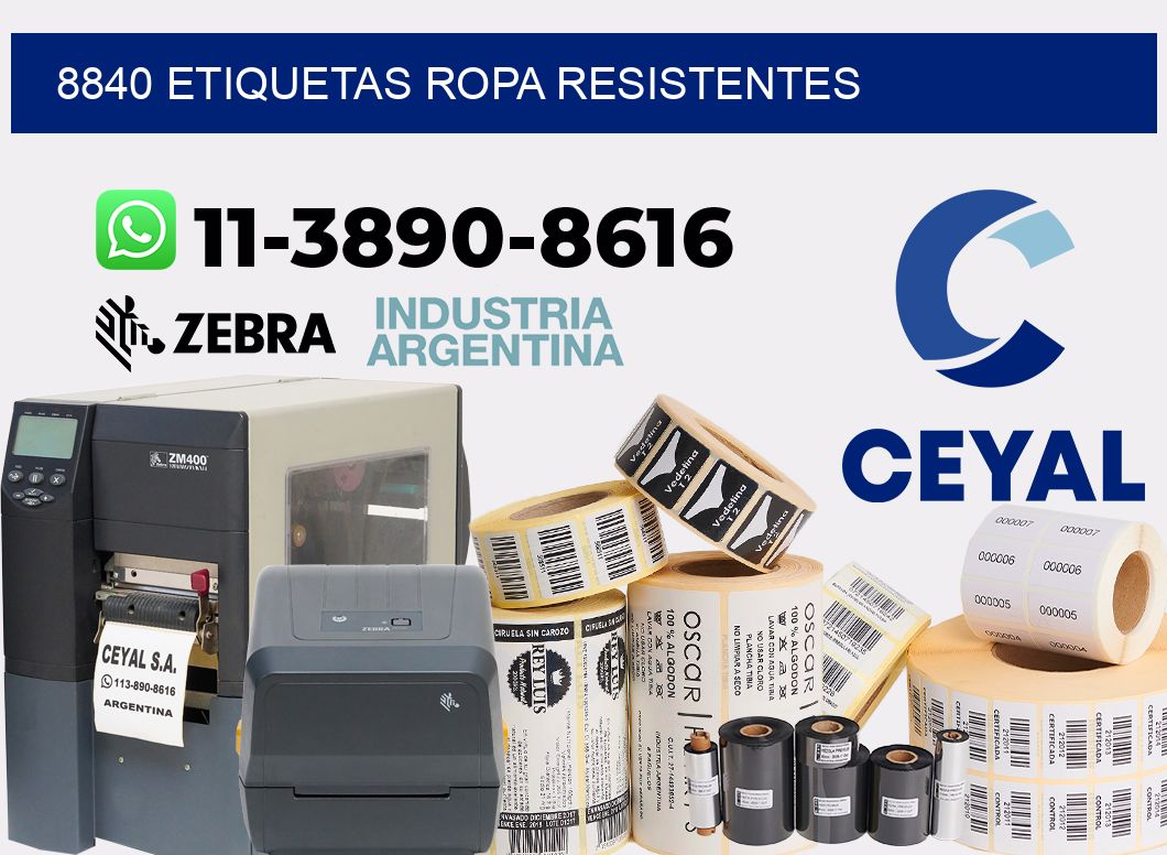 8840 Etiquetas ropa resistentes
