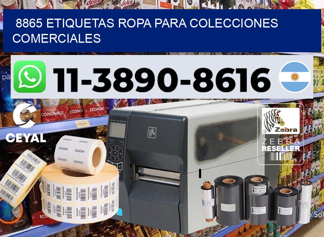 8865 Etiquetas ropa para colecciones comerciales