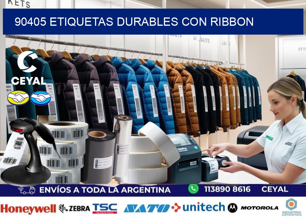 90405 etiquetas durables con ribbon