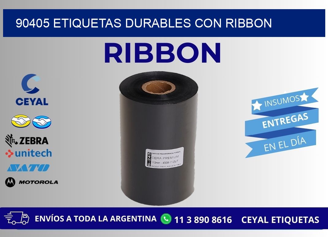 90405 etiquetas durables con ribbon