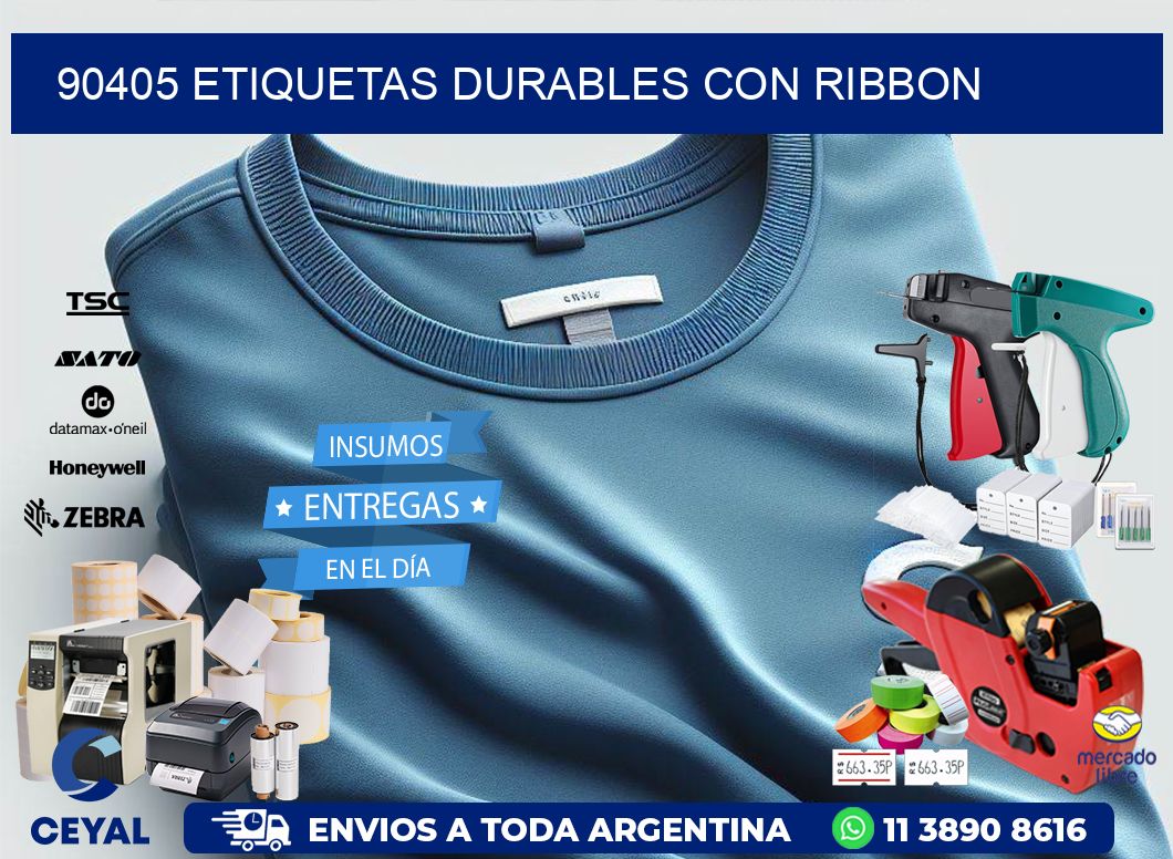 90405 etiquetas durables con ribbon
