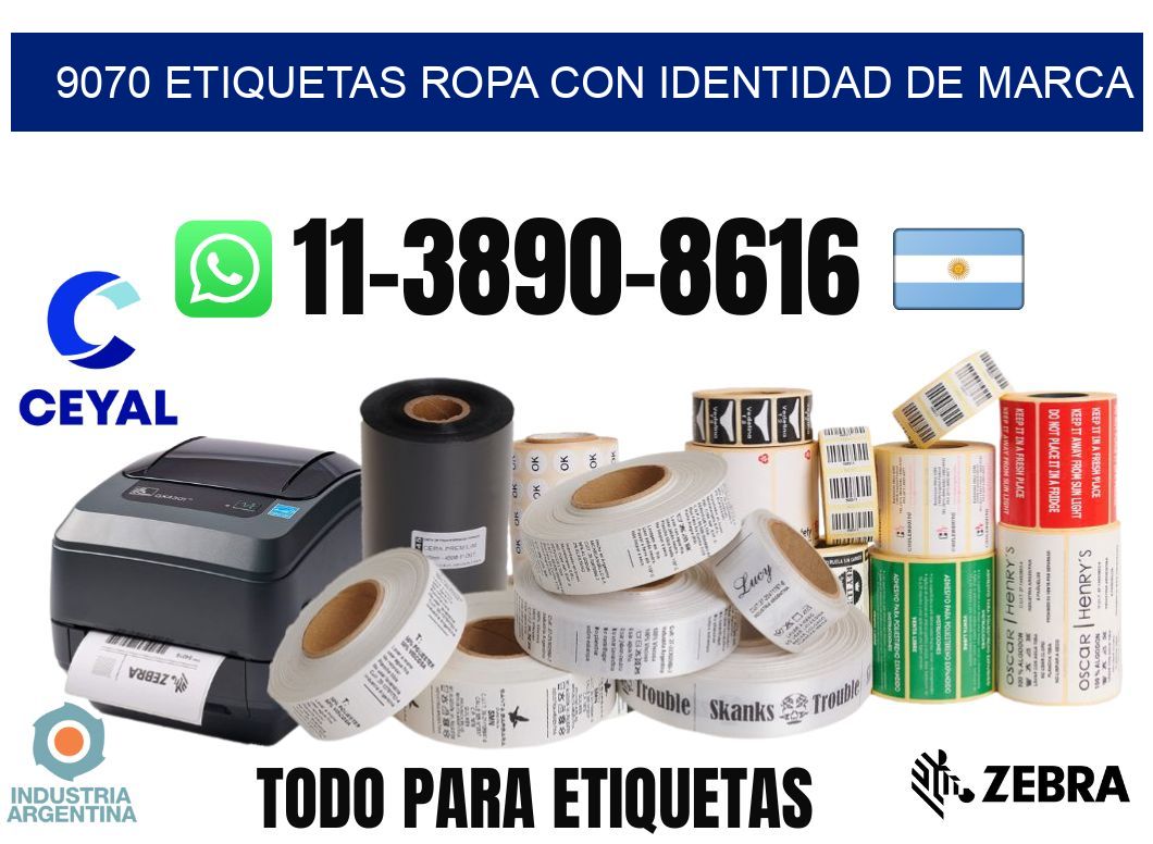9070 Etiquetas ropa con identidad de marca