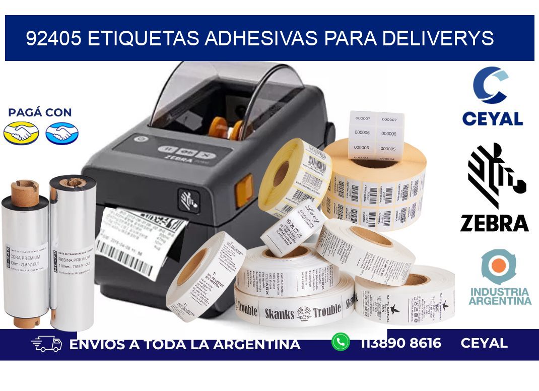 92405 etiquetas adhesivas para deliverys