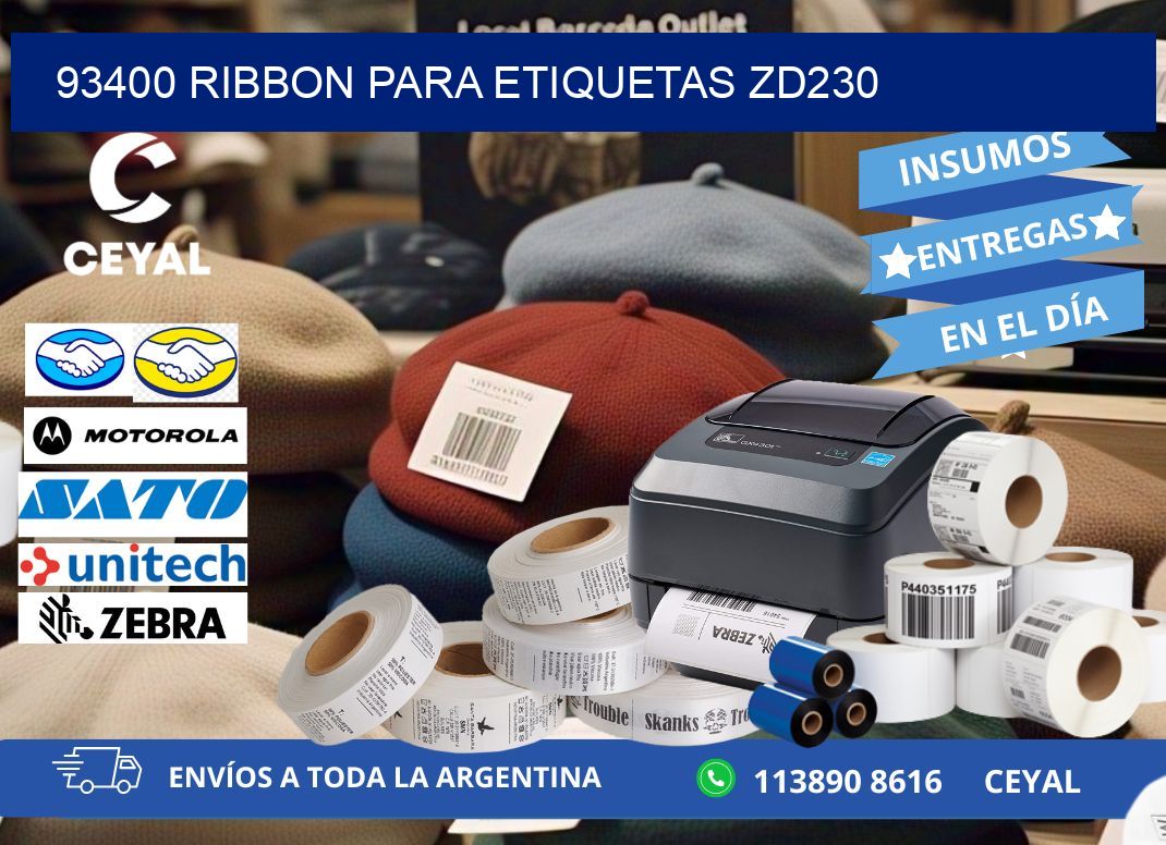 93400 ribbon para etiquetas zd230