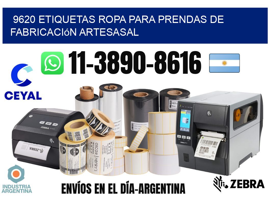 9620 Etiquetas ropa para prendas de fabricación artesasal