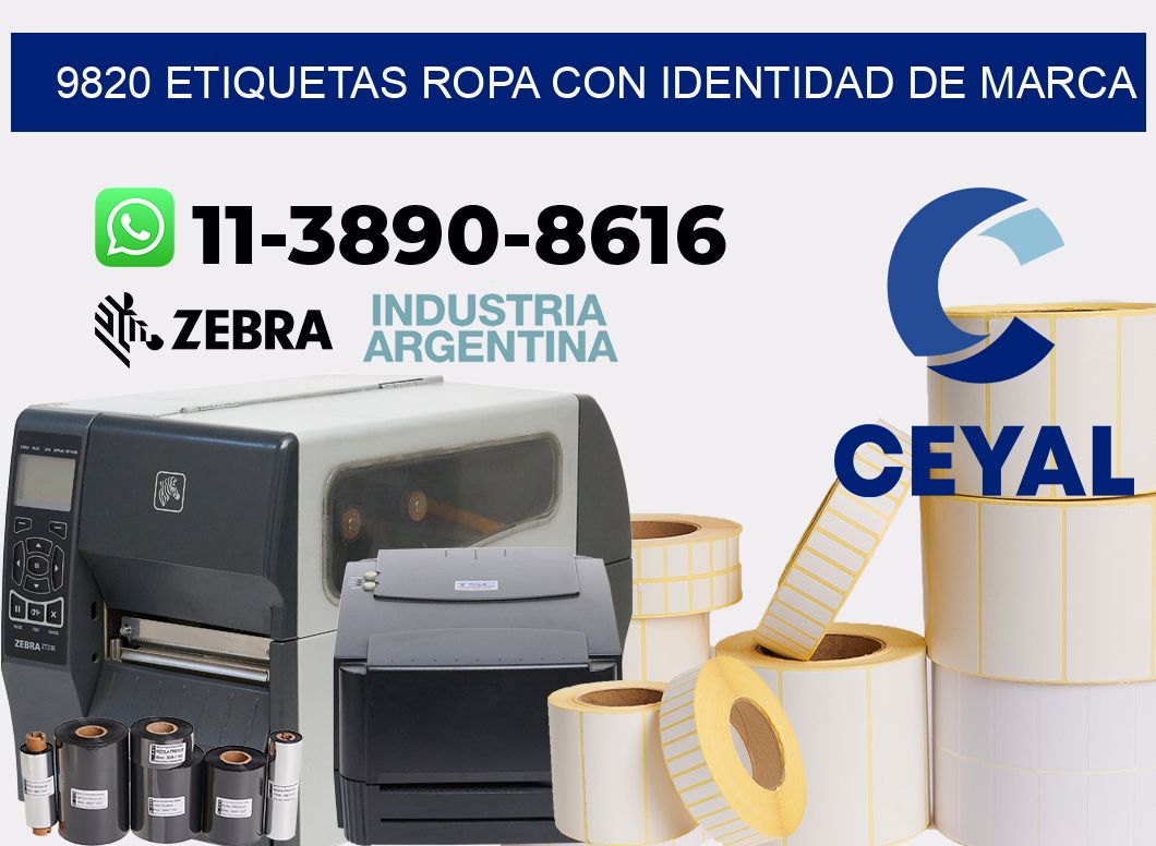 9820 Etiquetas ropa con identidad de marca