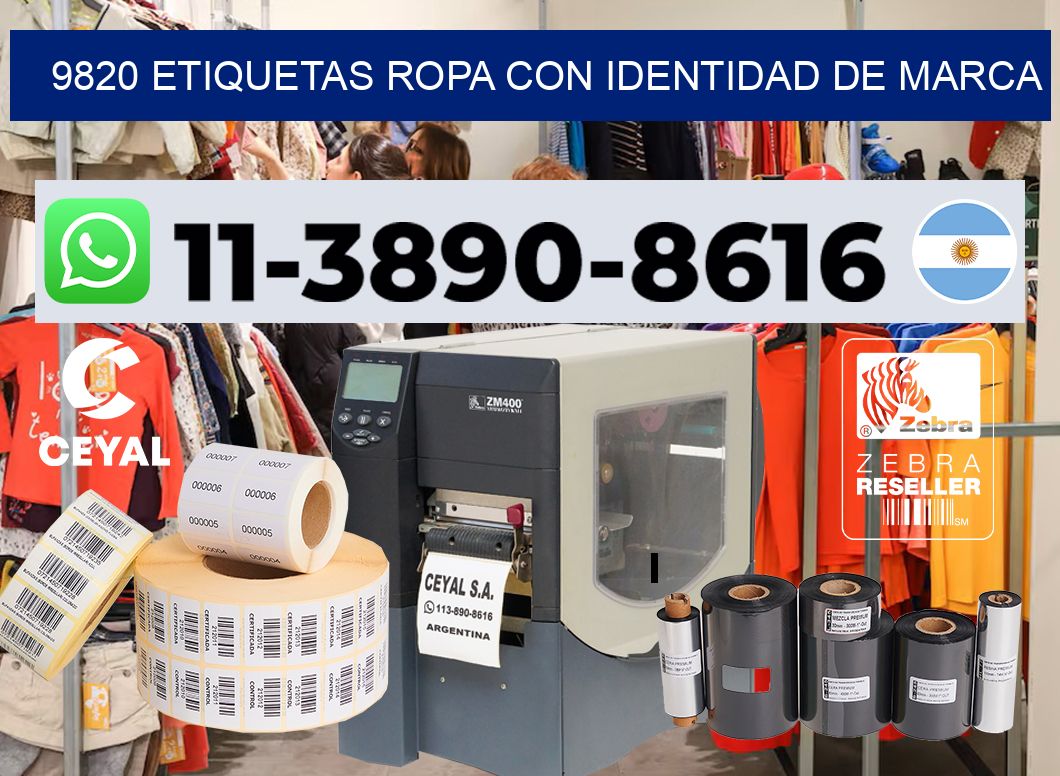 9820 Etiquetas ropa con identidad de marca