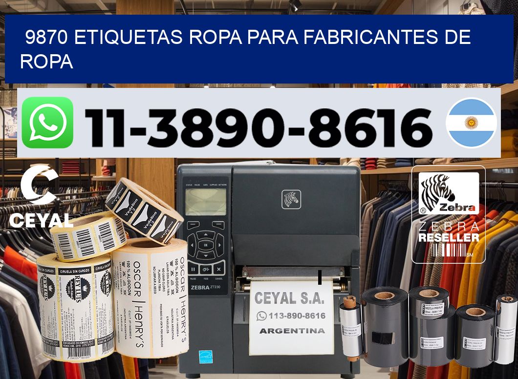 9870 Etiquetas ropa para fabricantes de ropa
