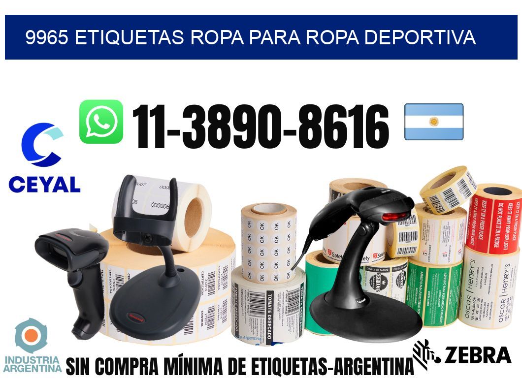 9965 Etiquetas ropa para ropa deportiva