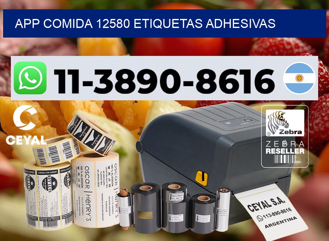 App comida 12580 etiquetas adhesivas