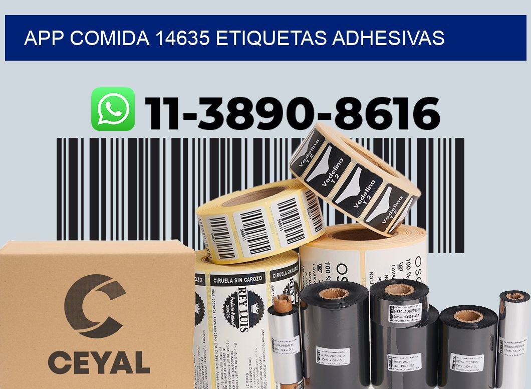 App comida 14635 etiquetas adhesivas
