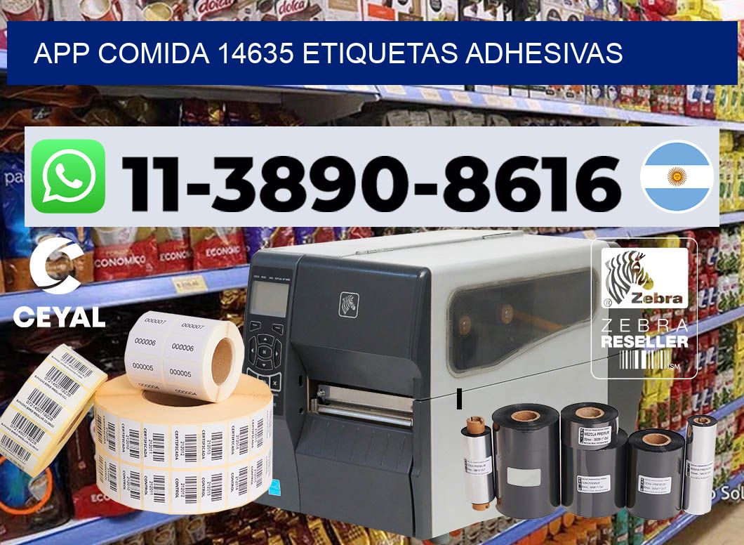App comida 14635 etiquetas adhesivas