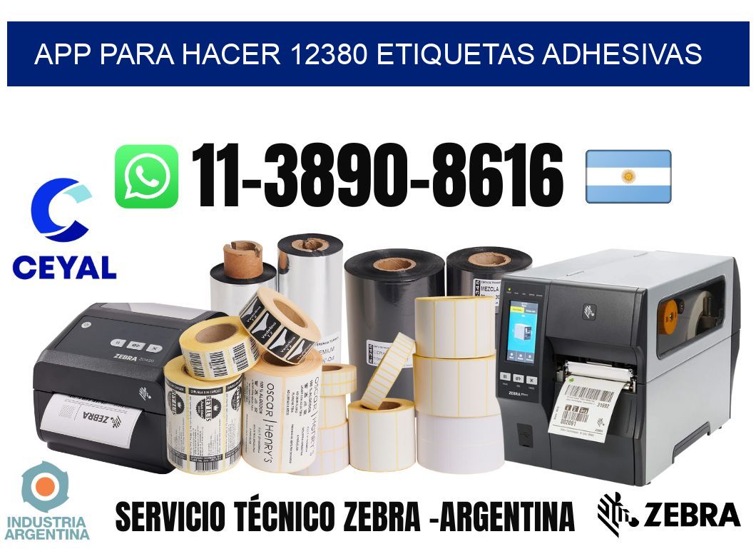 App para hacer 12380 etiquetas adhesivas