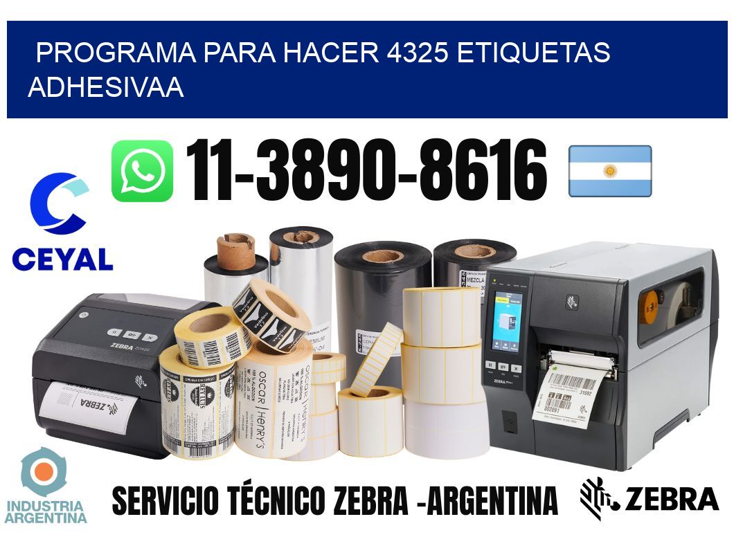 Programa para hacer 4325 etiquetas adhesivaa
