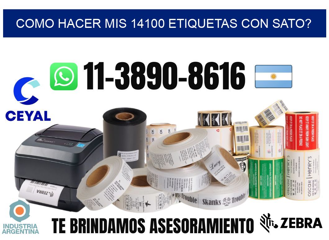 como hacer mis 14100 etiquetas con sato?