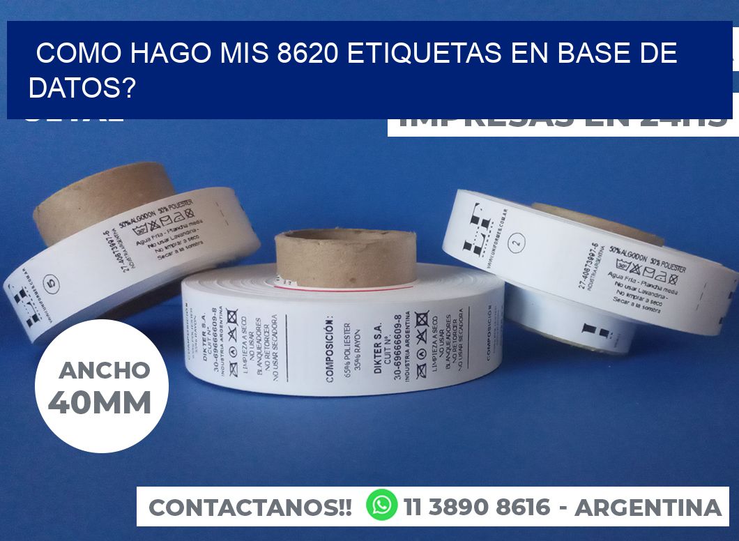 como hago mis 8620 etiquetas en base de datos?