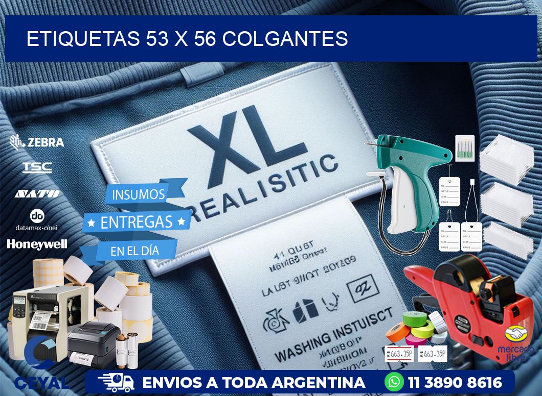 etiquetas 53 x 56 colgantes