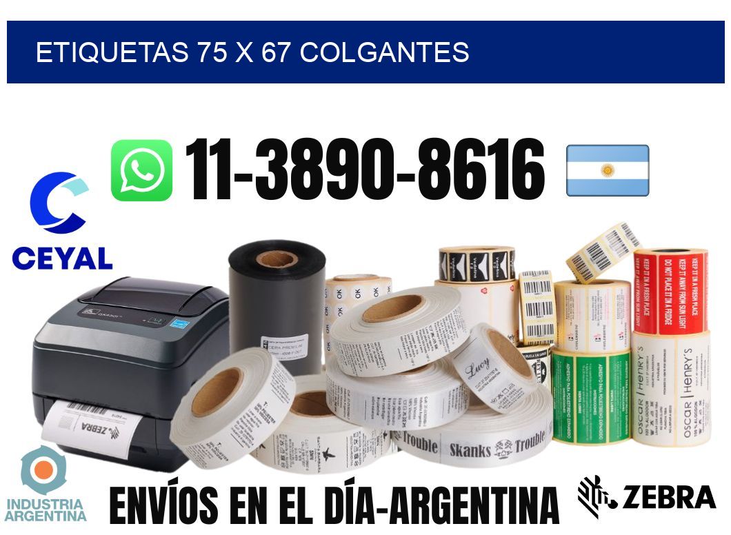 etiquetas 75 x 67 colgantes