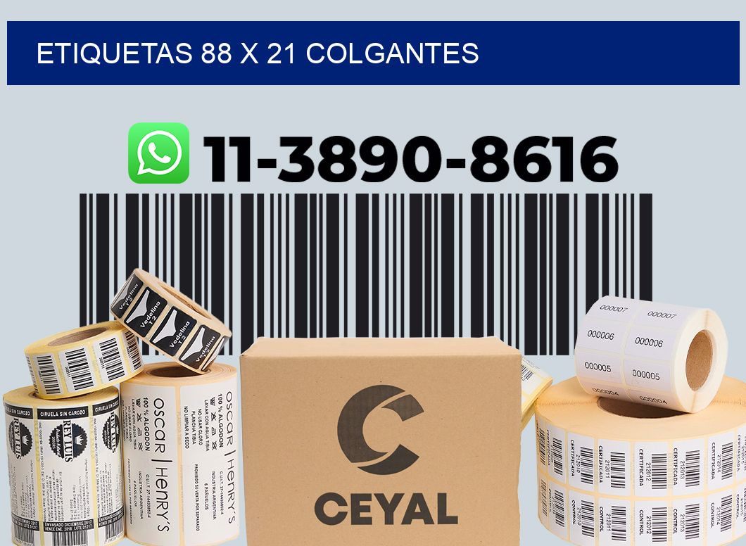 etiquetas 88 x 21 colgantes