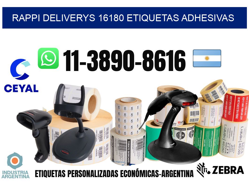 rappi deliverys 16180 etiquetas adhesivas