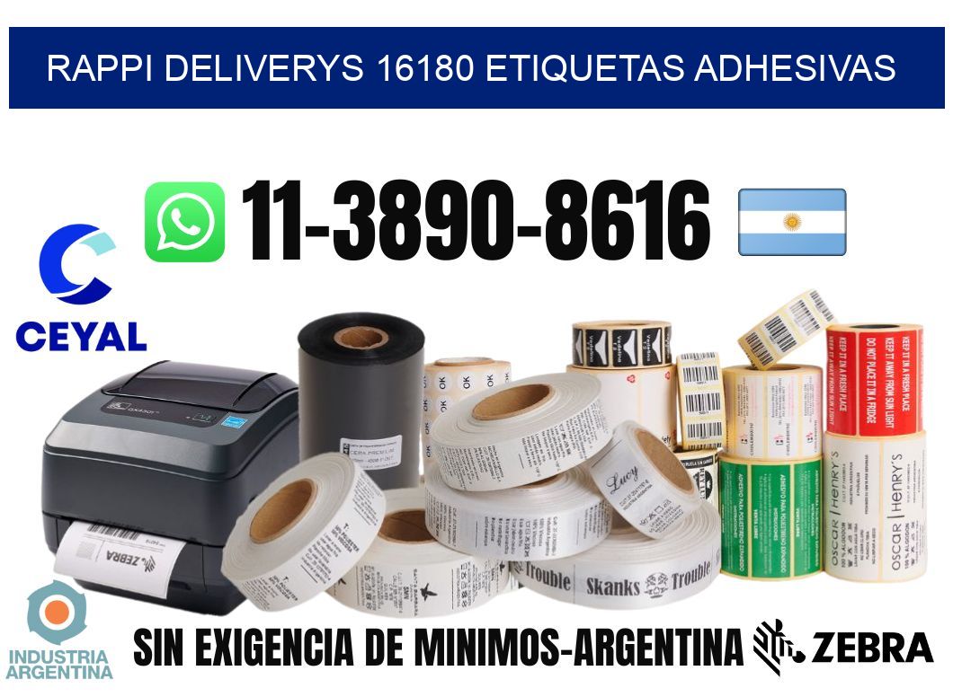 rappi deliverys 16180 etiquetas adhesivas