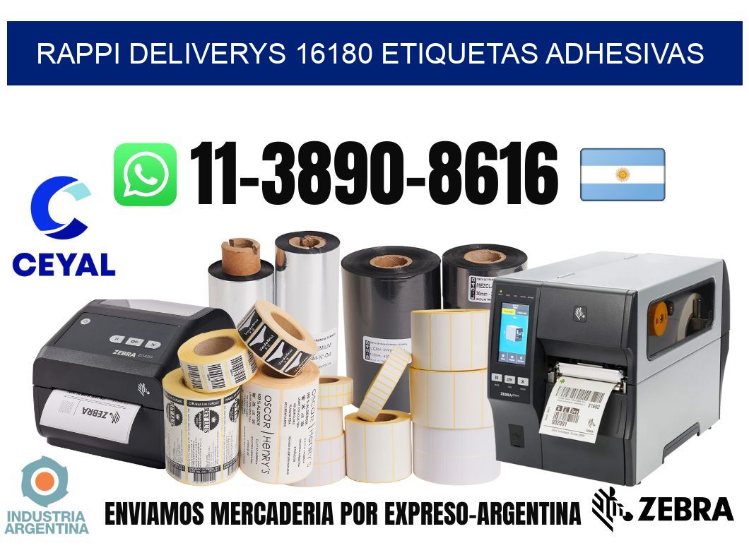 rappi deliverys 16180 etiquetas adhesivas