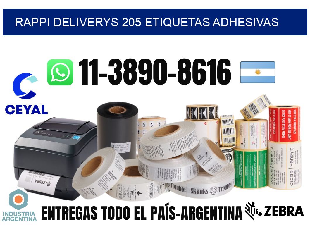 rappi deliverys 205 etiquetas adhesivas