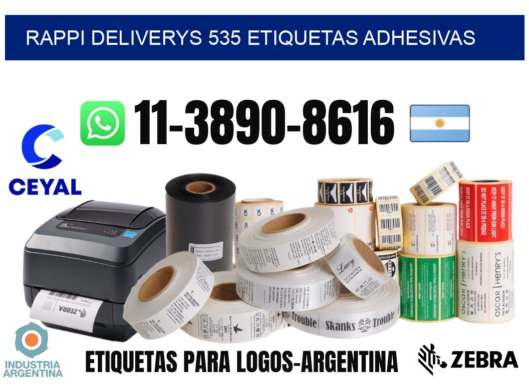 rappi deliverys 535 etiquetas adhesivas