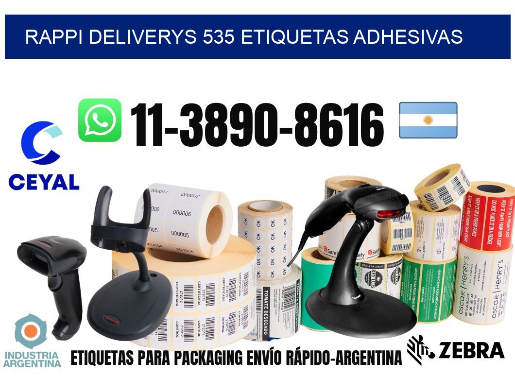 rappi deliverys 535 etiquetas adhesivas