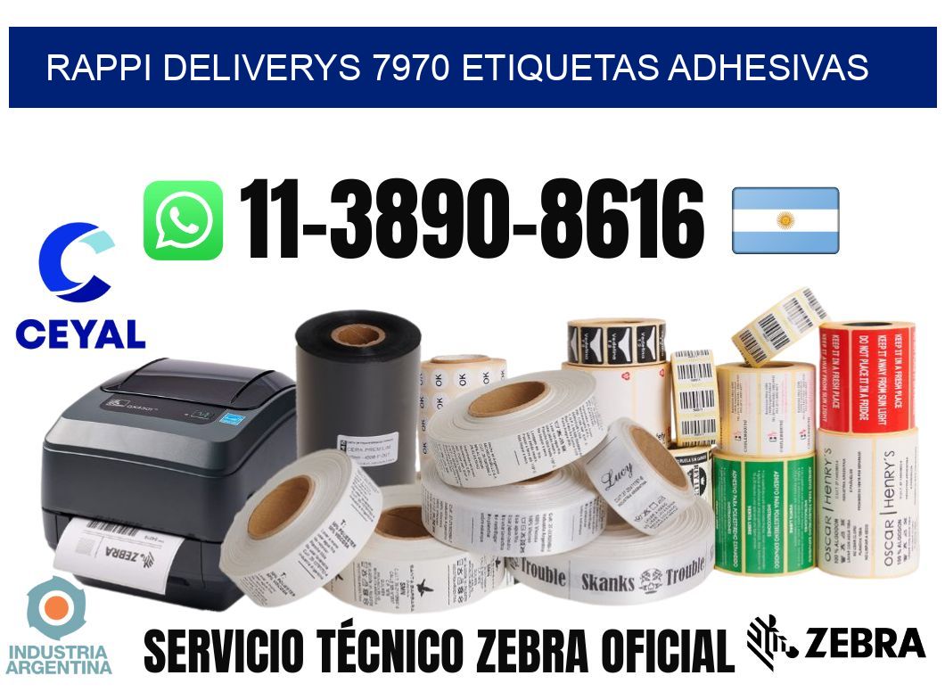 rappi deliverys 7970 etiquetas adhesivas